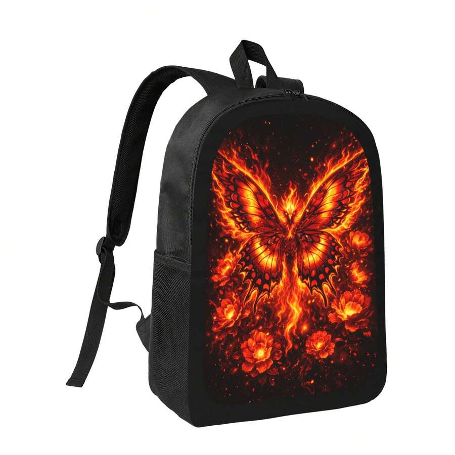 Women'S Fashion Backpack - Flame Phoenix Butterfly Backpack Stylish Casual