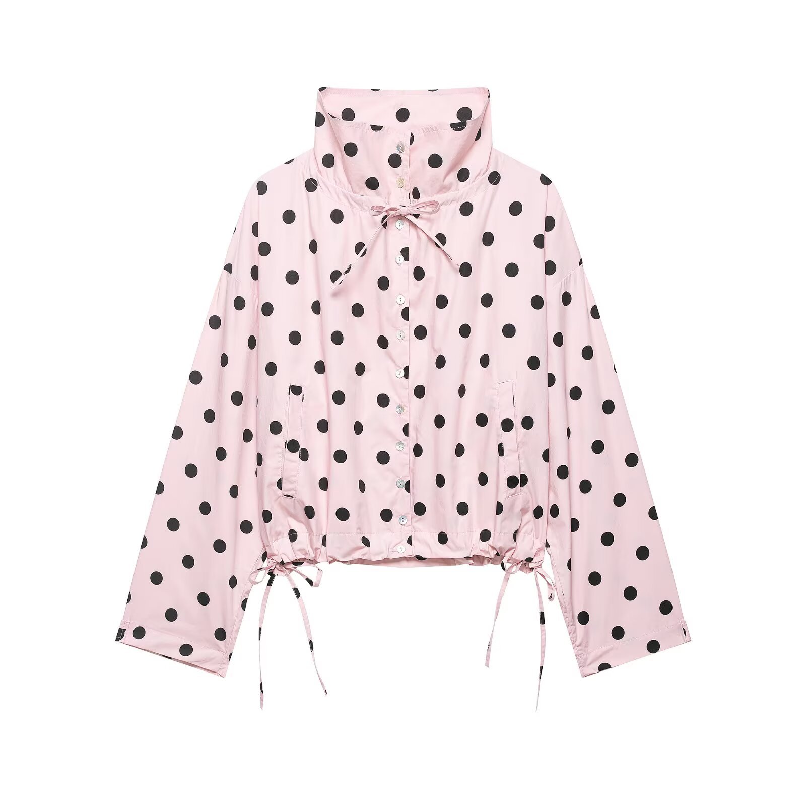 Women'S Fashion Quarter Zip - Women's Fashion Casual Polka Dot Coat