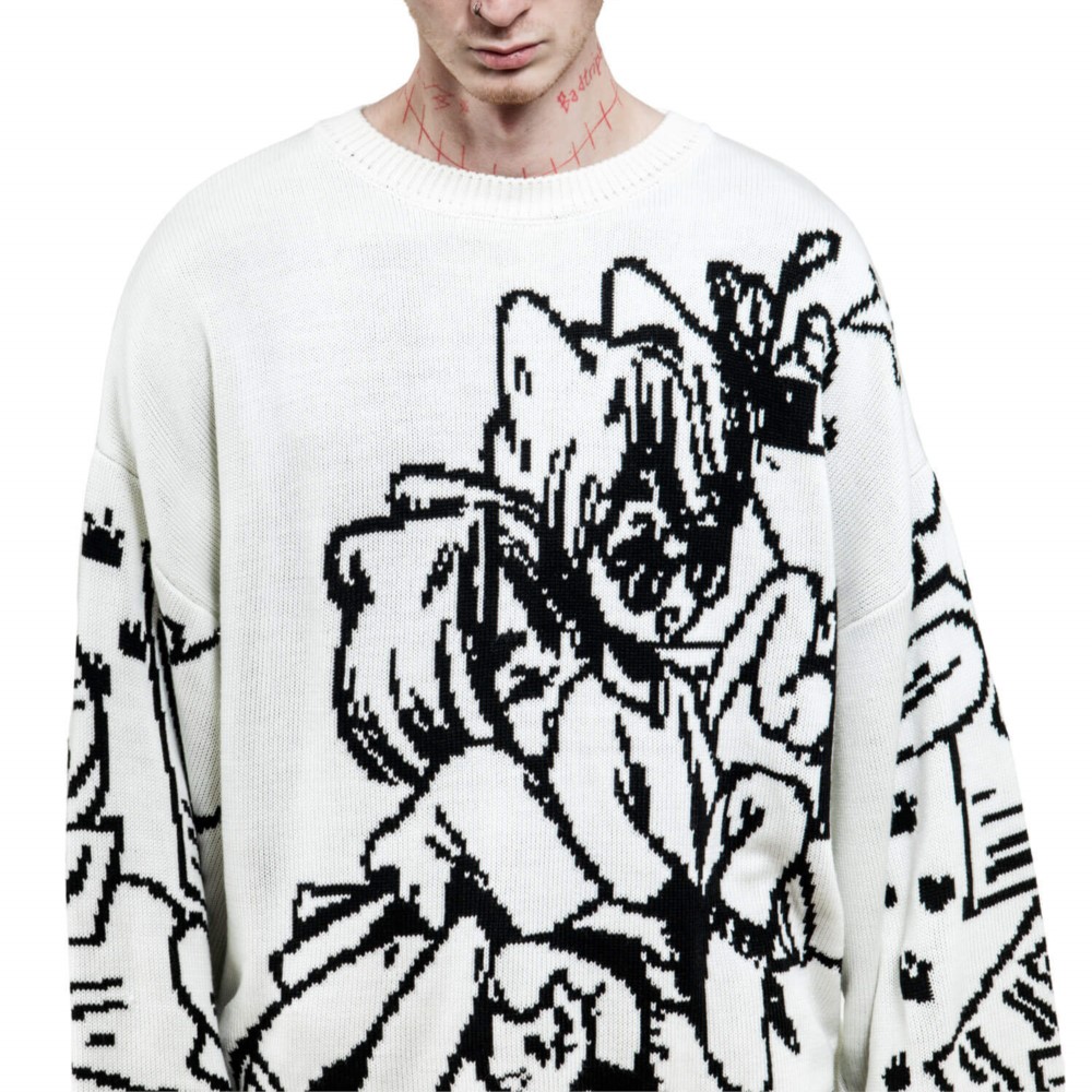 Women'S Y2K Fashion Aesthetic - Vintage Cartoon Knitted Sweaters Men Casual
