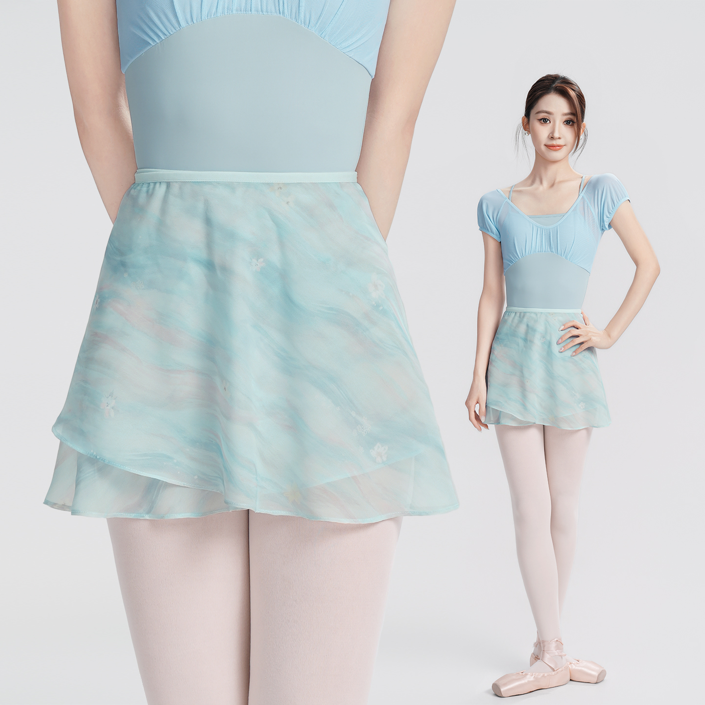 Printed Wrap Skirt - Women Printed Lace-up Dance Wrap Skirt