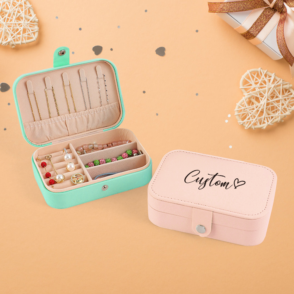 Women'S Fashion Earrings - Personalized Customized Portable Button Jewelry Box