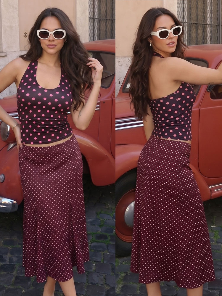 Women'S Fashion Vest Tops - HH Fashion Retro Women Polka Dot