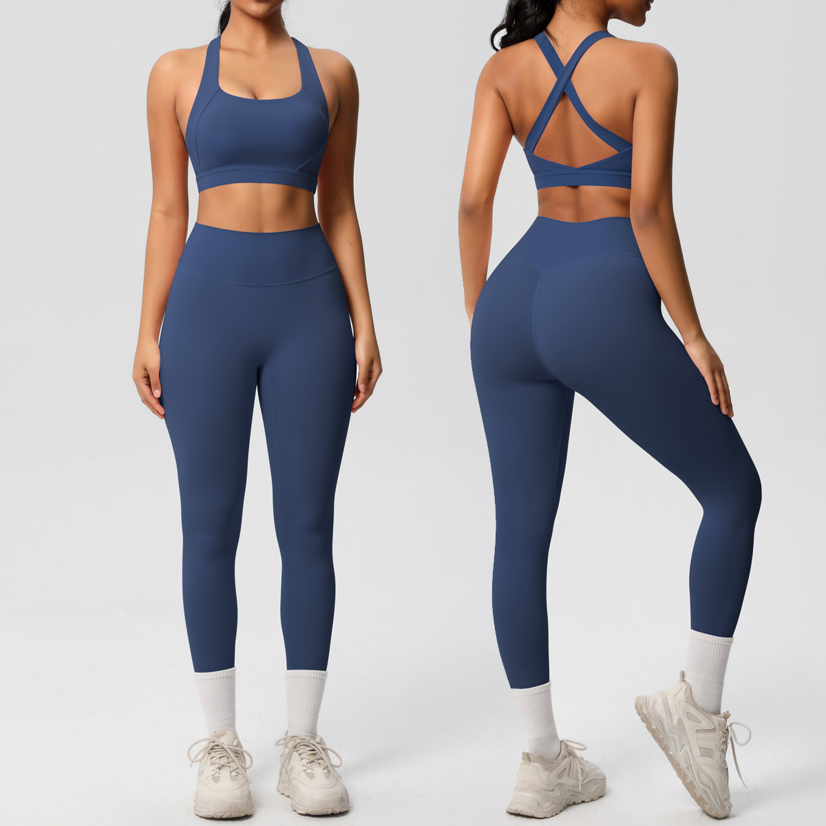 Women'S Fashion Leggings - 2 Pieces Sportswear Yoga Set Gym