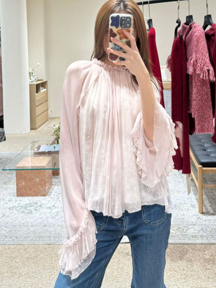 Lace ruffled loose top, stylis - مراجعة Women'S Fashion For 2026 وسعره