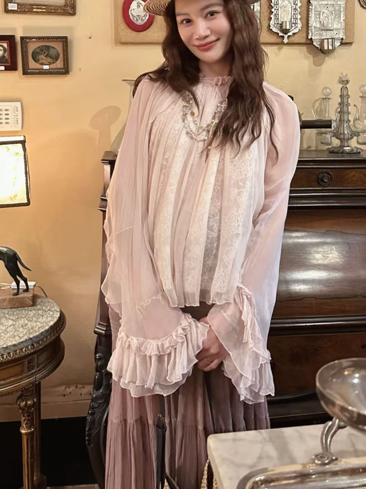Lace ruffled loose top, stylis - مراجعة Women'S Fashion For 2026 وسعره