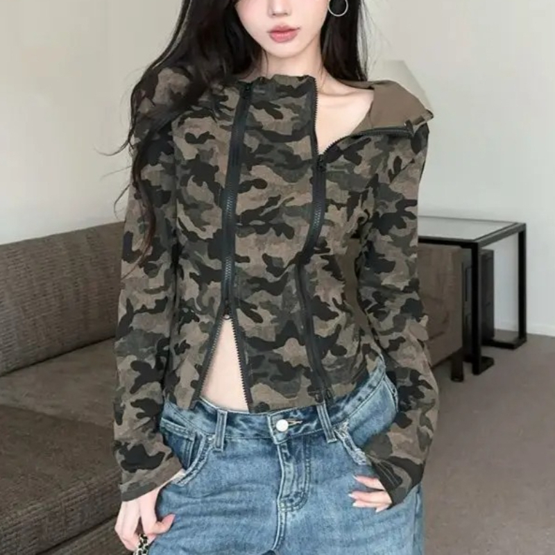 Women Camo Zip-up Hoodie Cropp - مراجعة Women'S Fashion Zip Hoodie وسعره