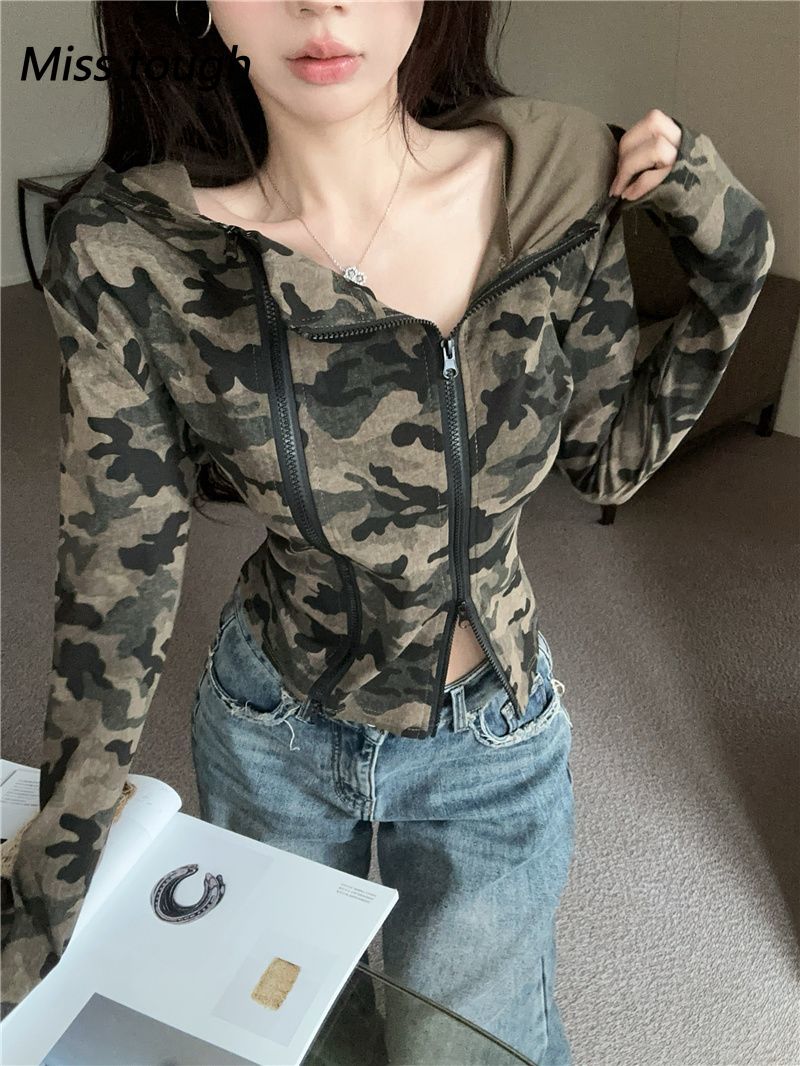 Women Camo Zip-up Hoodie Cropp - مراجعة Women'S Fashion Zip Hoodie وسعره