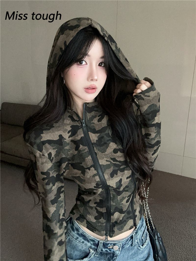 Women Camo Zip-up Hoodie Cropp - مراجعة Women'S Fashion Zip Hoodie وسعره