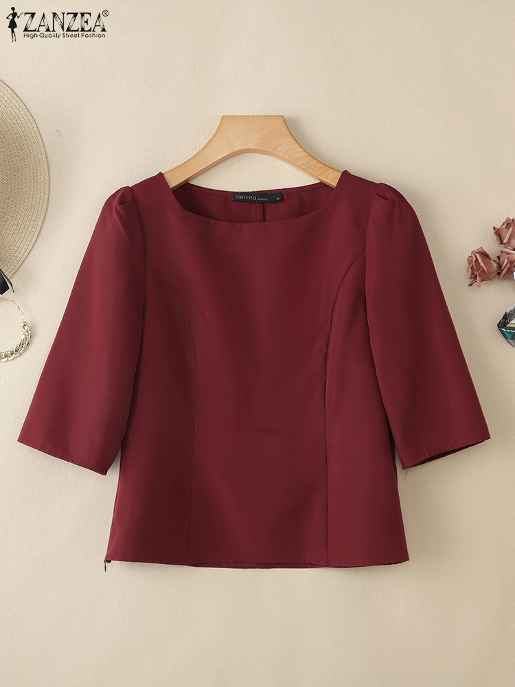 ZANZEA Elegant Womens Blouses  - مراجعة Women'S Fashion Quarter Zip وسعره