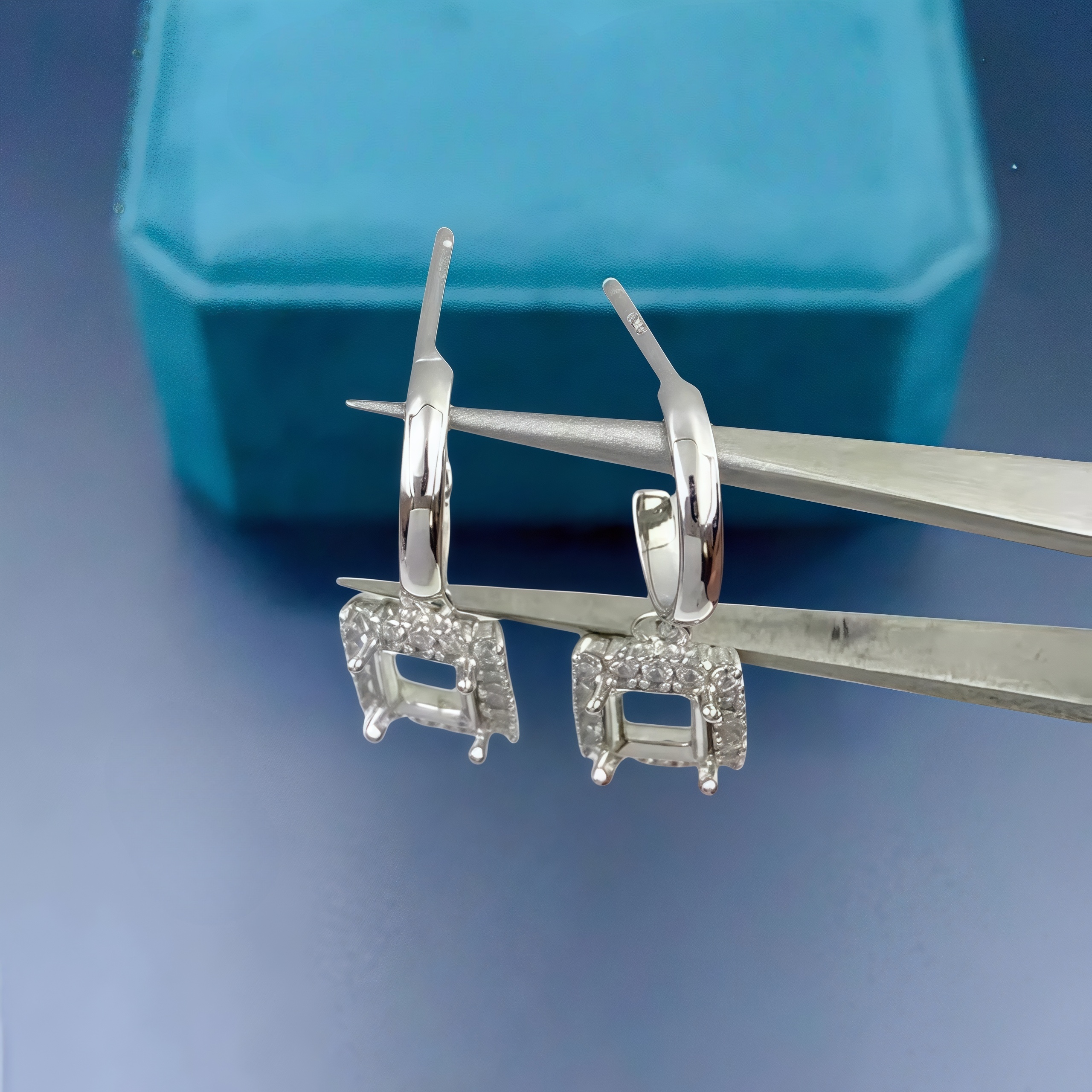 Setting 4*5mm Rectangle Stone  - مراجعة Women'S Fashion Earrings وسعره