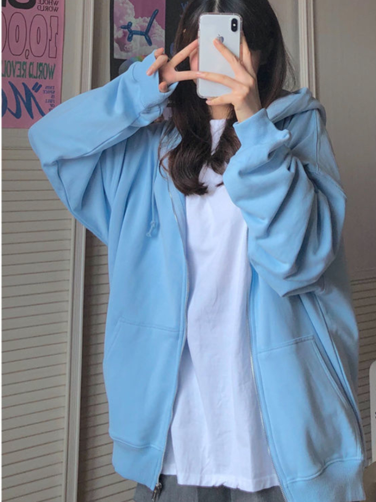Oversized Hooded Sweatshirts K - مراجعة Women'S Fashion Zip Hoodie وسعره