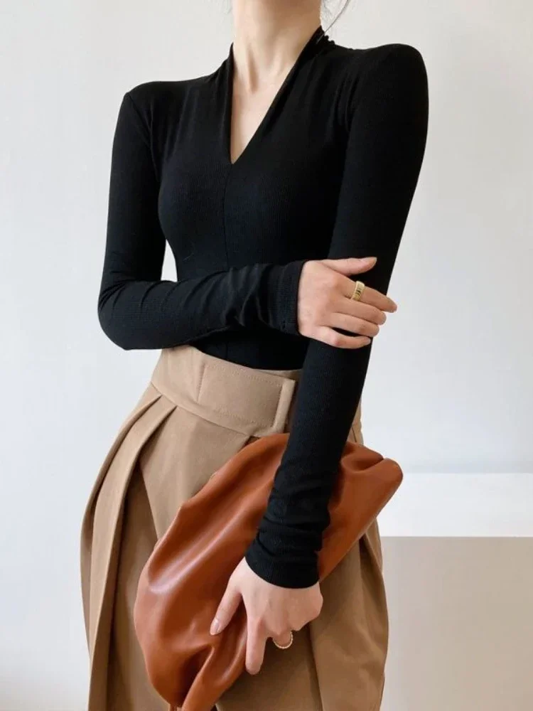 V-neck Slim Shirts Long Sleeve - مراجعة Women'S Fashion For 2026 وسعره