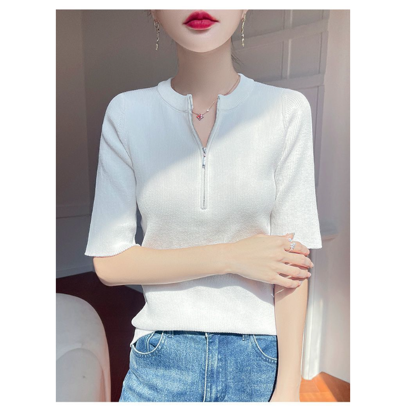 Womens Red Half Zip Knit T Shi - مراجعة Women'S Fashion Quarter Zip وسعره