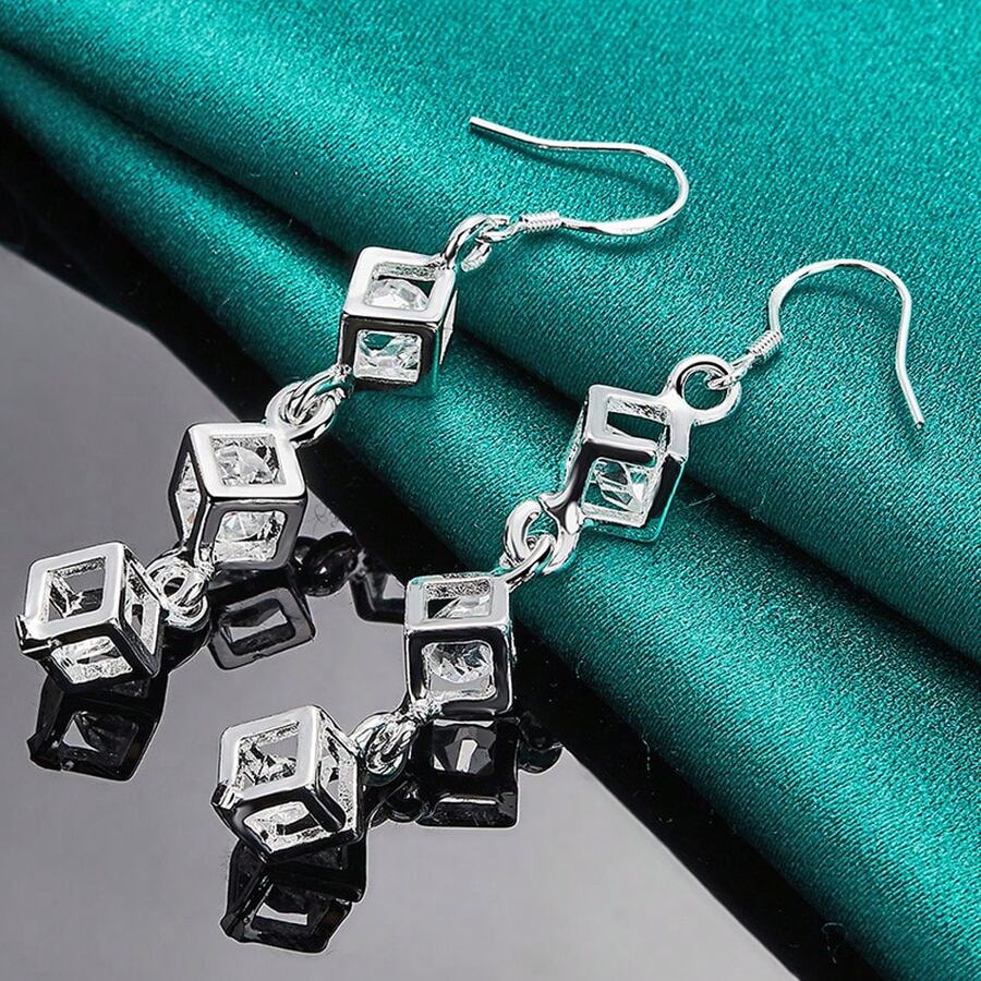 925 Sterling Silver Plated Ear - مراجعة Women'S Fashion Earrings وسعره