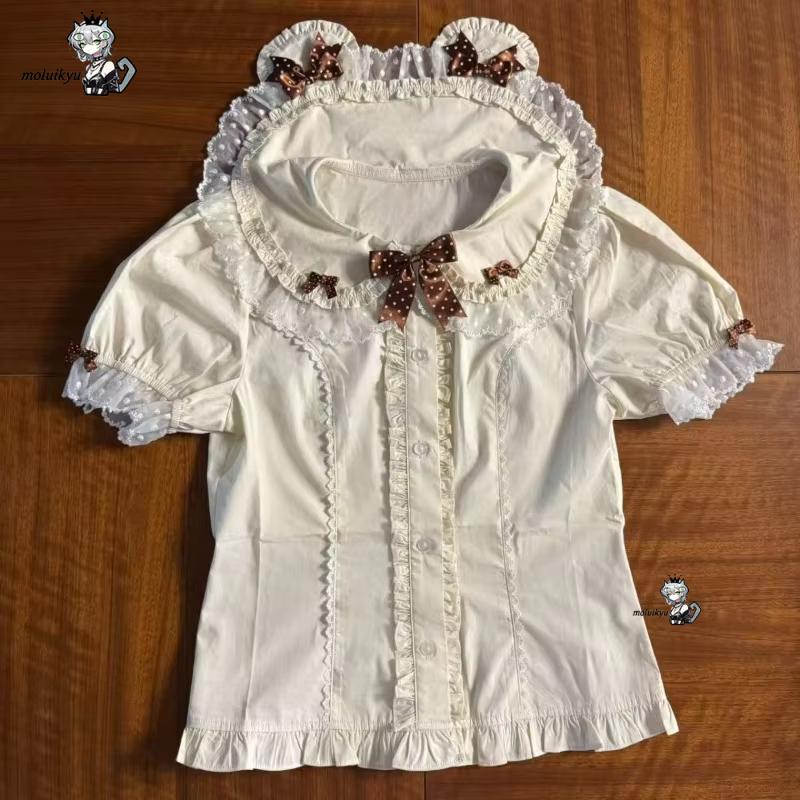 Kawaii Ruffles Blouses Spring  - مراجعة Puff Sleeve Blouse وسعره