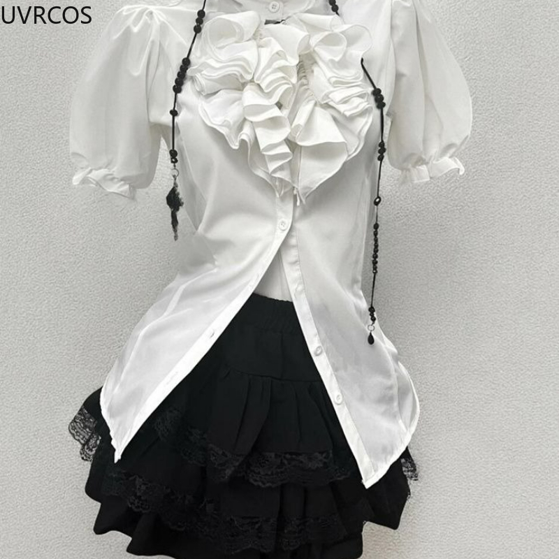 Y2k Aesthetic Lolita Style Swe - مراجعة Puff Sleeve Blouse وسعره