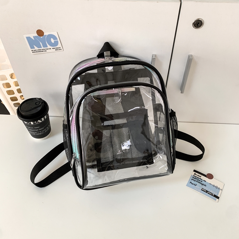 PVC Transparent Zipper Large C - مراجعة Women'S Fashion Backpack وسعره