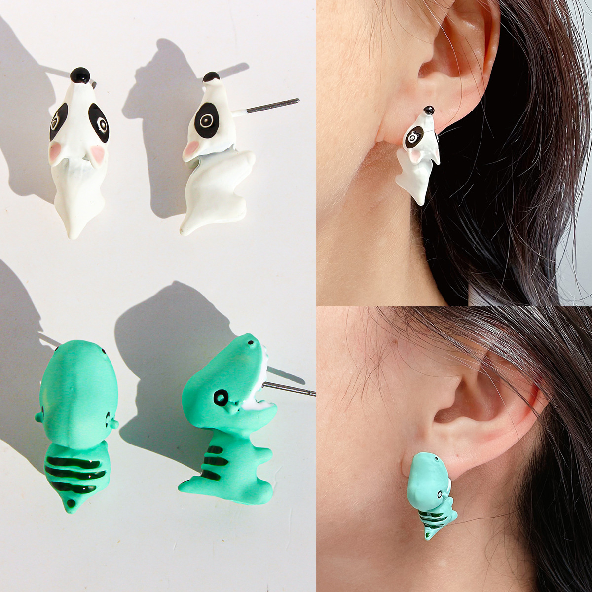 2pcs Animal Cartoon Stud Earri - مراجعة Women'S Fashion Earrings وسعره