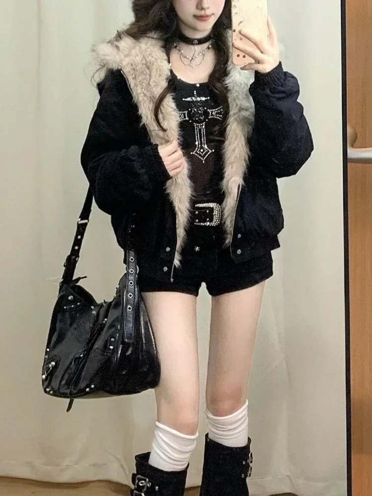 Y2k Gothic Vintage Black Zip U - مراجعة Women'S Fashion Zip Hoodie وسعره