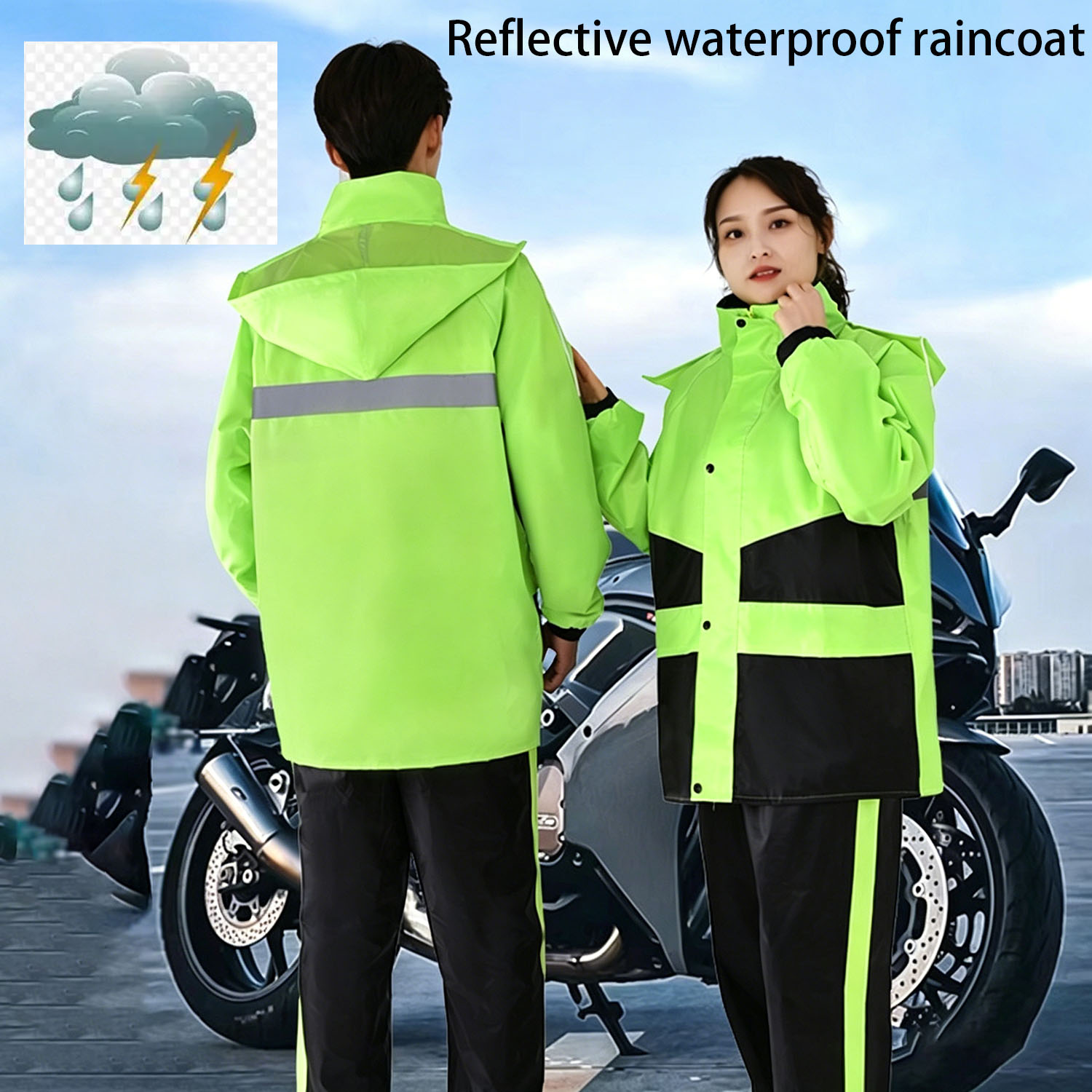 Motorcycle Raincoat Suits Men  - مراجعة Women'S Fashion Rain Jacket وسعره