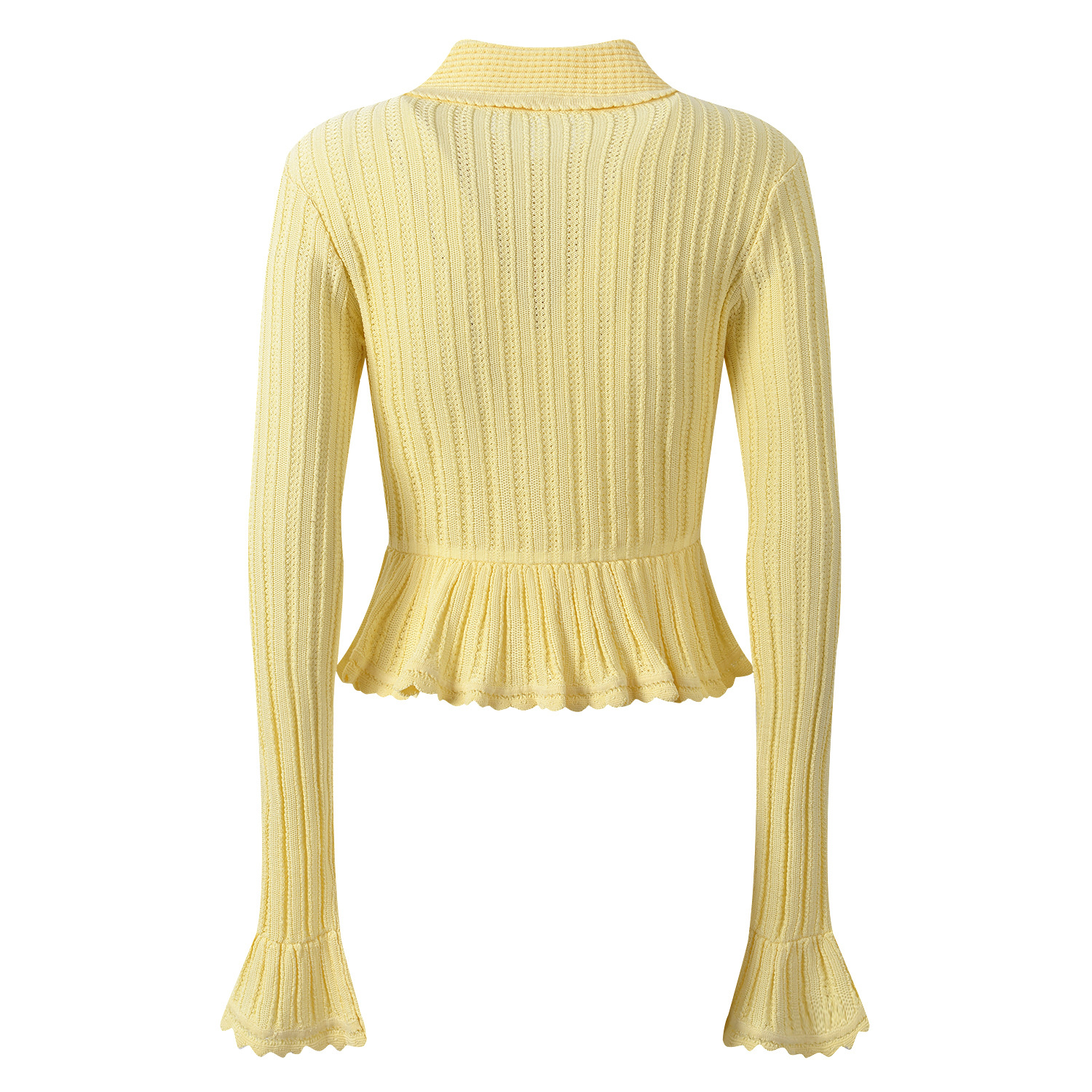 2026 Lady Solid Suit Turn-down - مراجعة Longline Cardigan Knit وسعره