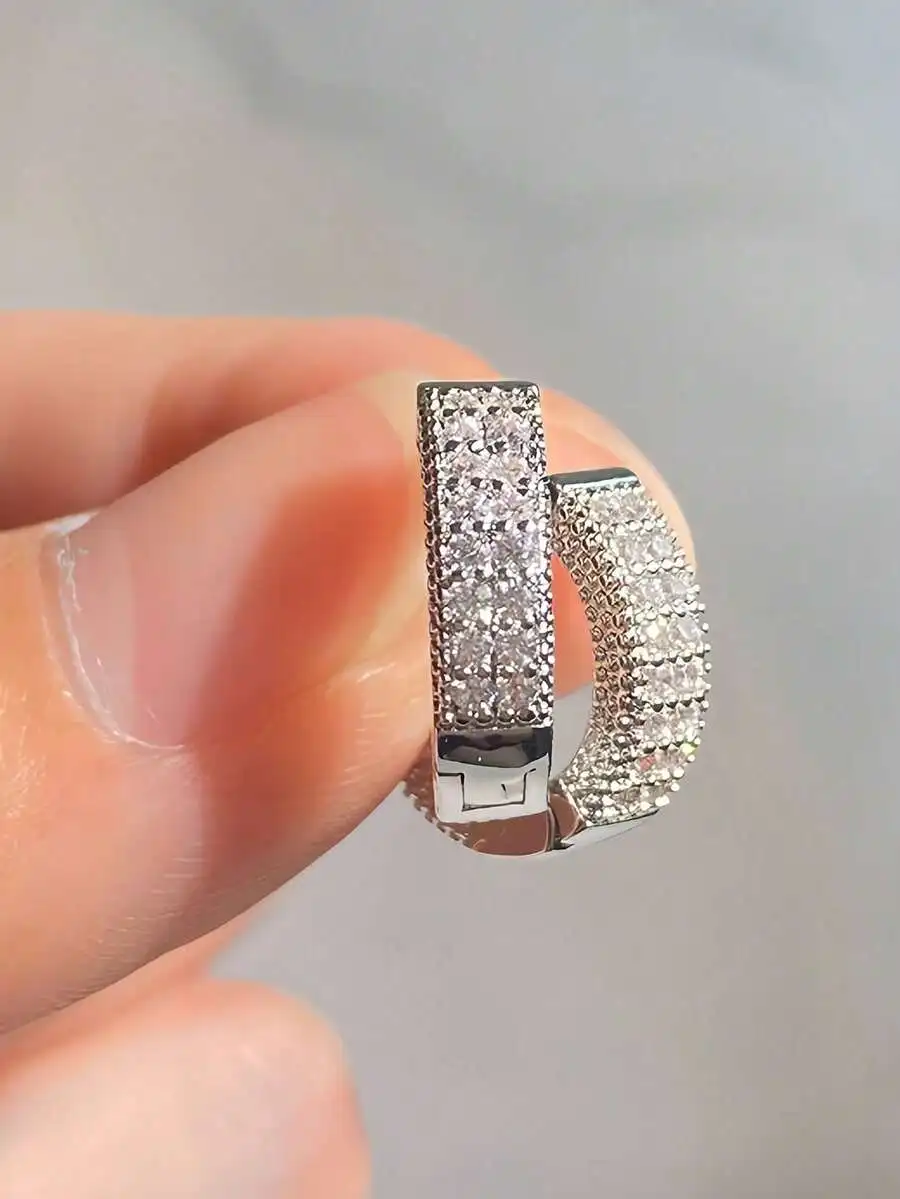 Cubic Zirconia Studded Hoop Ea - مراجعة Women'S Fashion Earrings وسعره