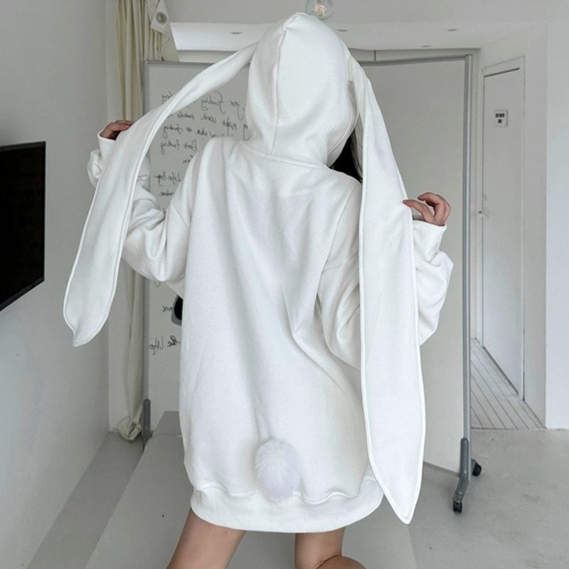 2025 Autumn Kawaii Bunny Big E - مراجعة Women'S Fashion Zip Hoodie وسعره