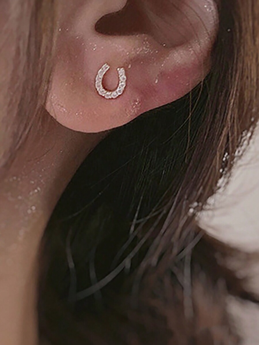 Small Horseshoe-Shaped Cubic Z - مراجعة Women'S Fashion Earrings وسعره