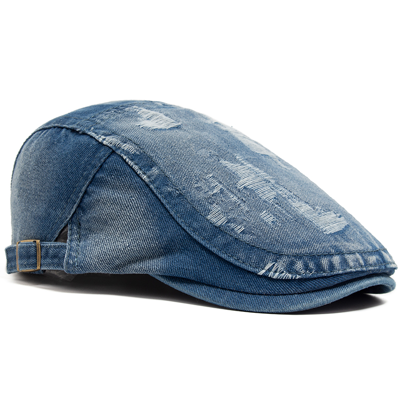 Fashion Men Ripped Denim Beret - مراجعة Women Fashion Nz وسعره