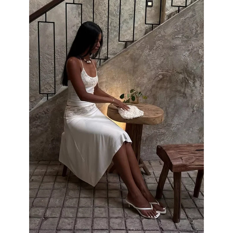Sexy Lace Patchwork Sling Top  - مراجعة Women'S Fashion Suit وسعره
