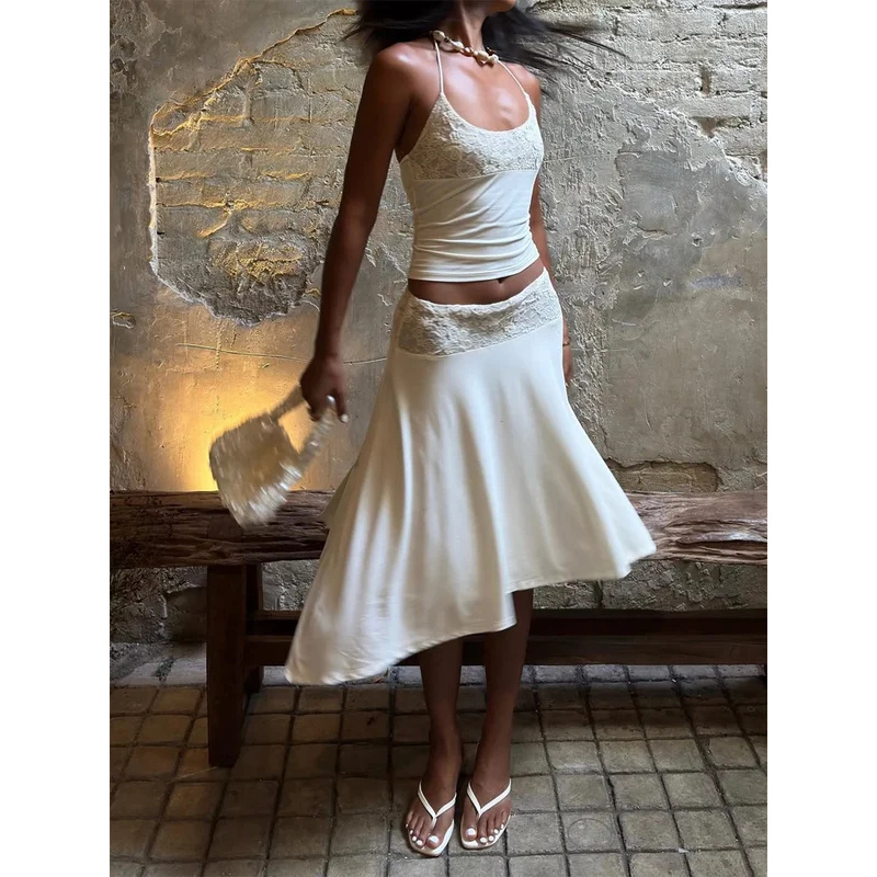 Sexy Lace Patchwork Sling Top  - مراجعة Women'S Fashion Suit وسعره
