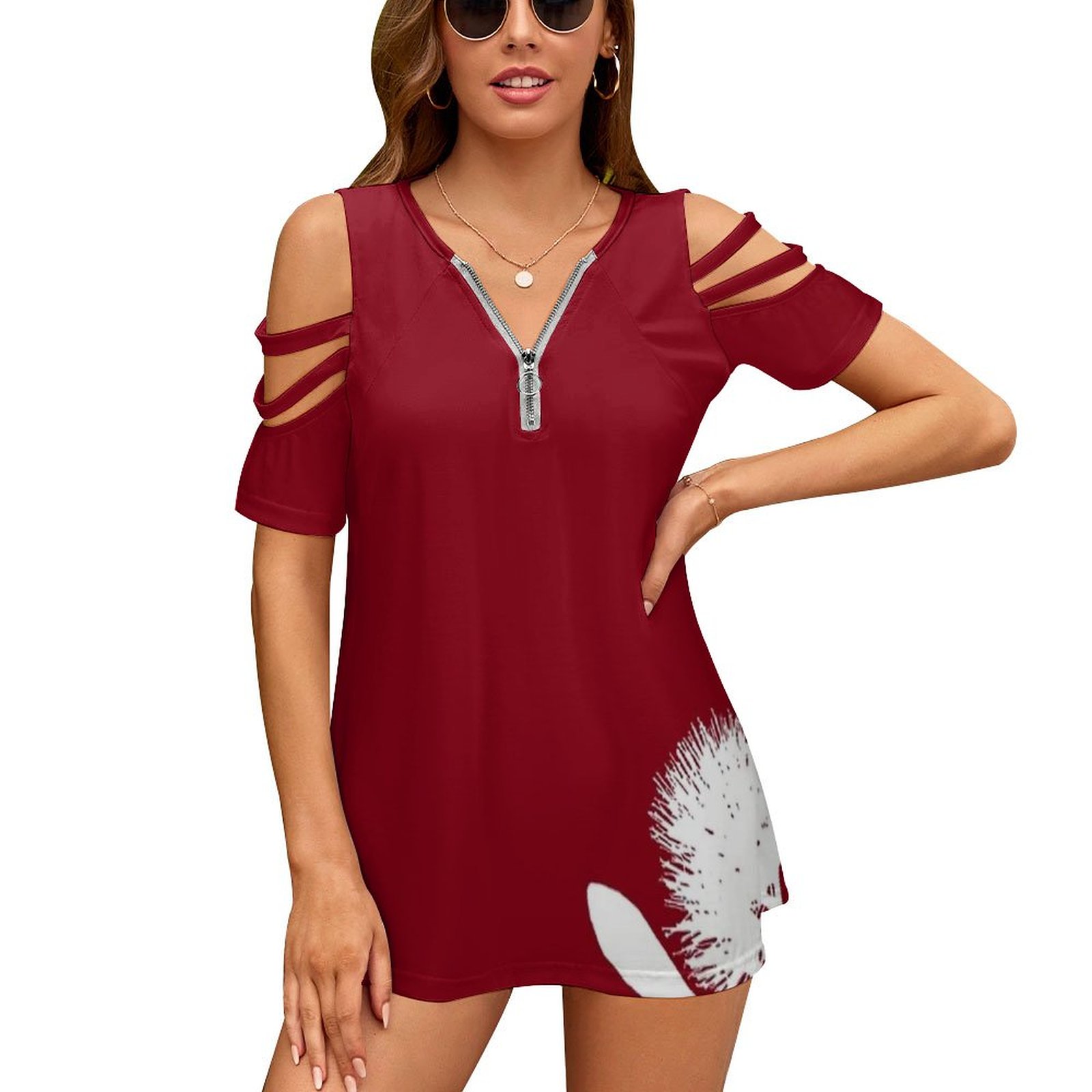 Pohutukawa-White On Red Women  - مراجعة Women Fashion Nz وسعره