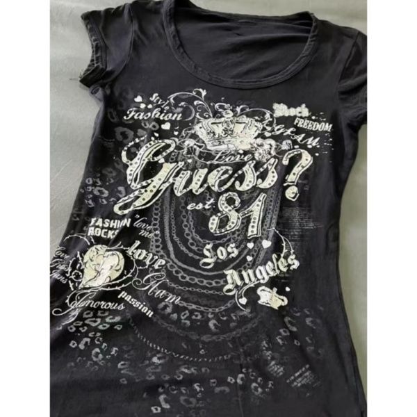 y2k Tshirt Letter Print Aesthe - مراجعة Women'S Y2K Fashion Aesthetic وسعره