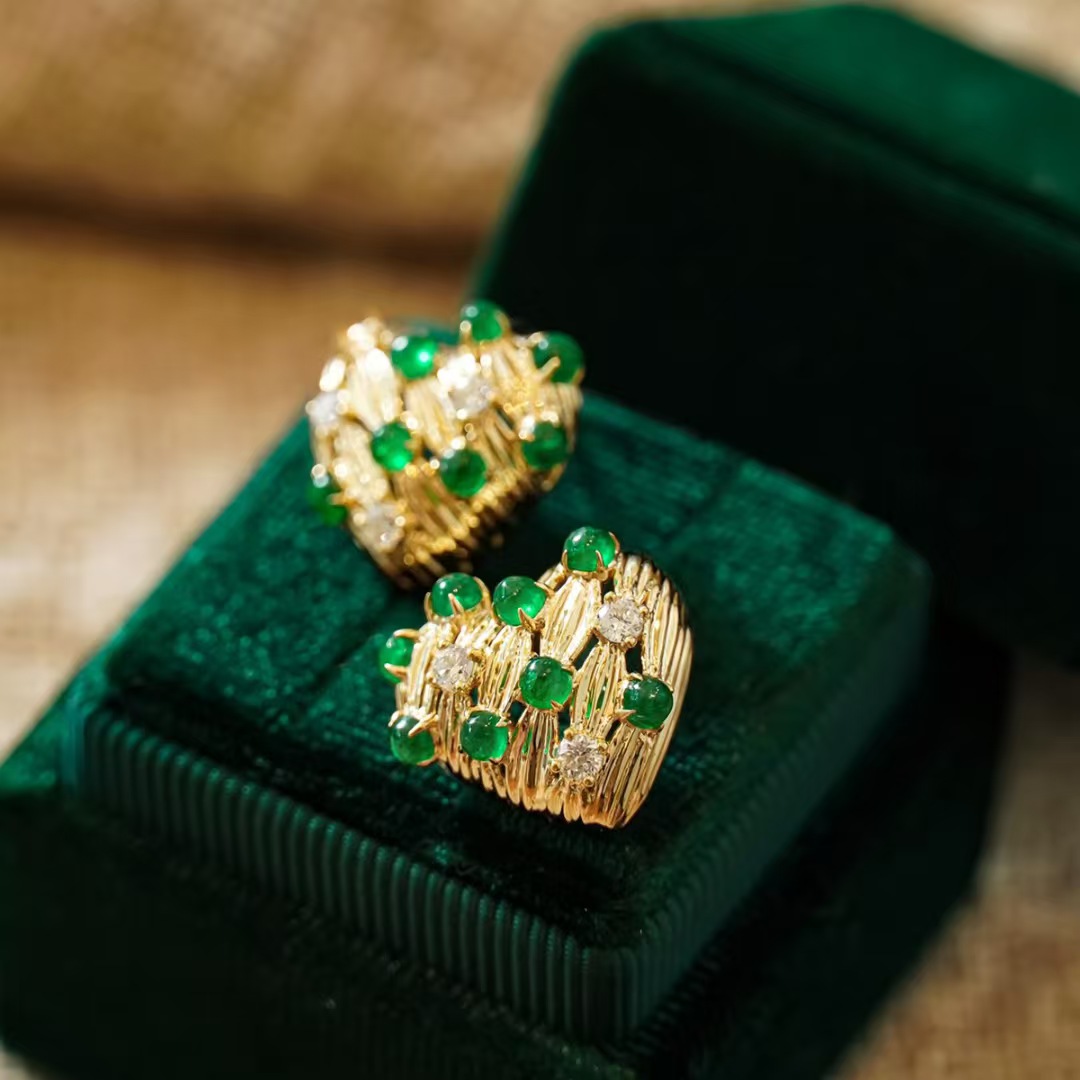 Retro14K Gold Filled Emerald D - مراجعة Women'S Fashion Victorian Era وسعره