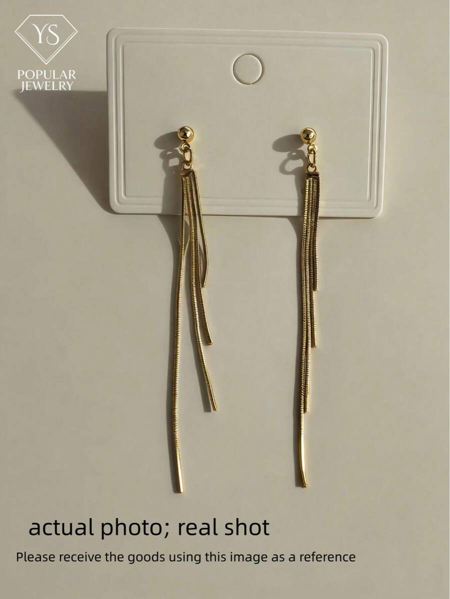 Fashion gold-tone long tassel  - مراجعة Women'S Fashion Earrings وسعره