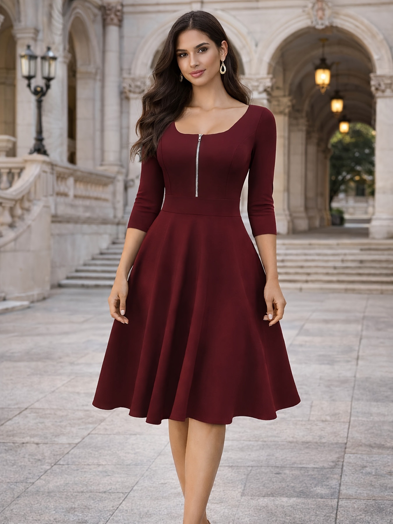Slim-Fitting Front Zip Square- - مراجعة Women'S Fashion Quarter Zip وسعره
