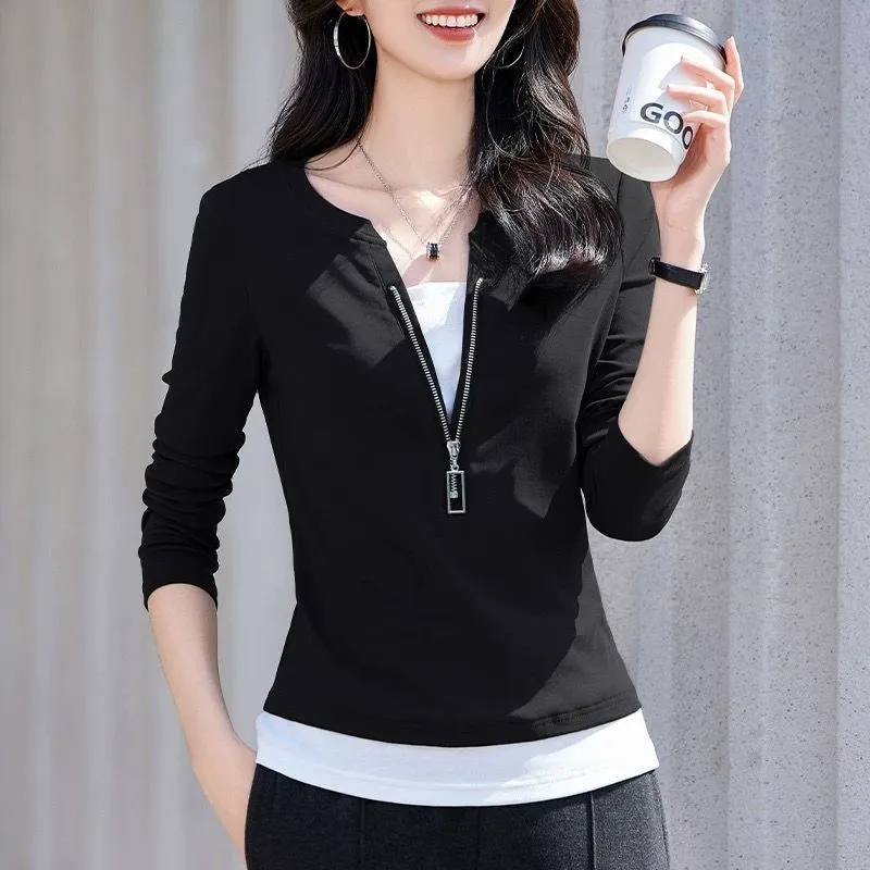 Women's Fashion V-Neck Zip Lon - مراجعة Women'S Fashion Quarter Zip وسعره