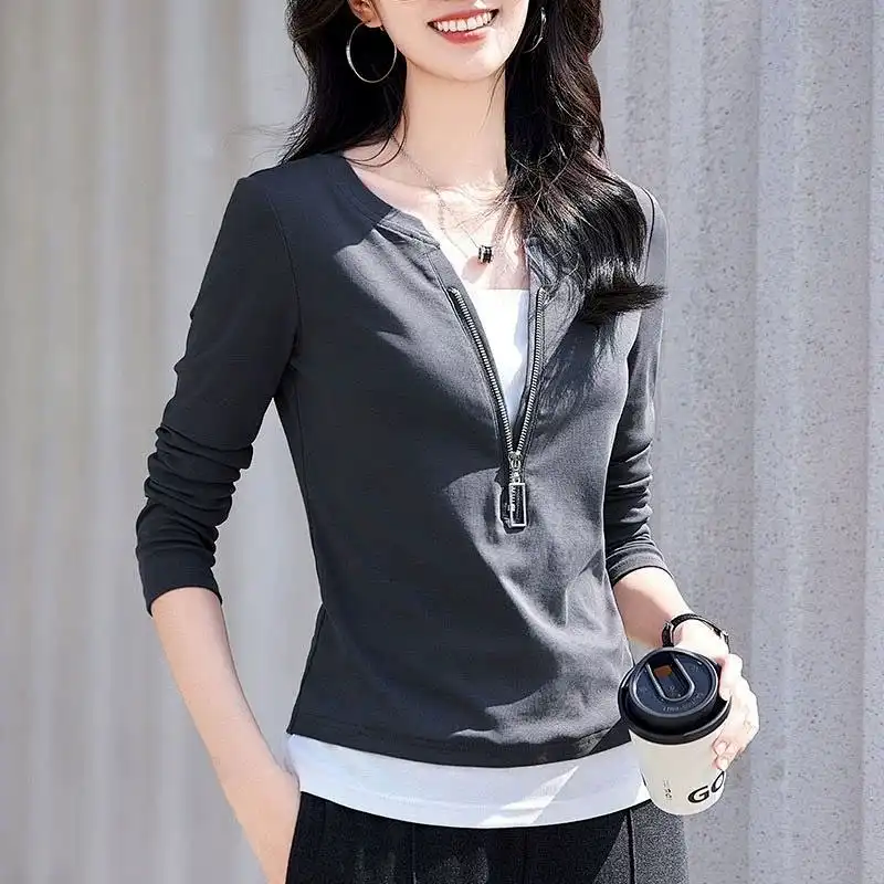 Women's Fashion V-Neck Zip Lon - مراجعة Women'S Fashion Quarter Zip وسعره