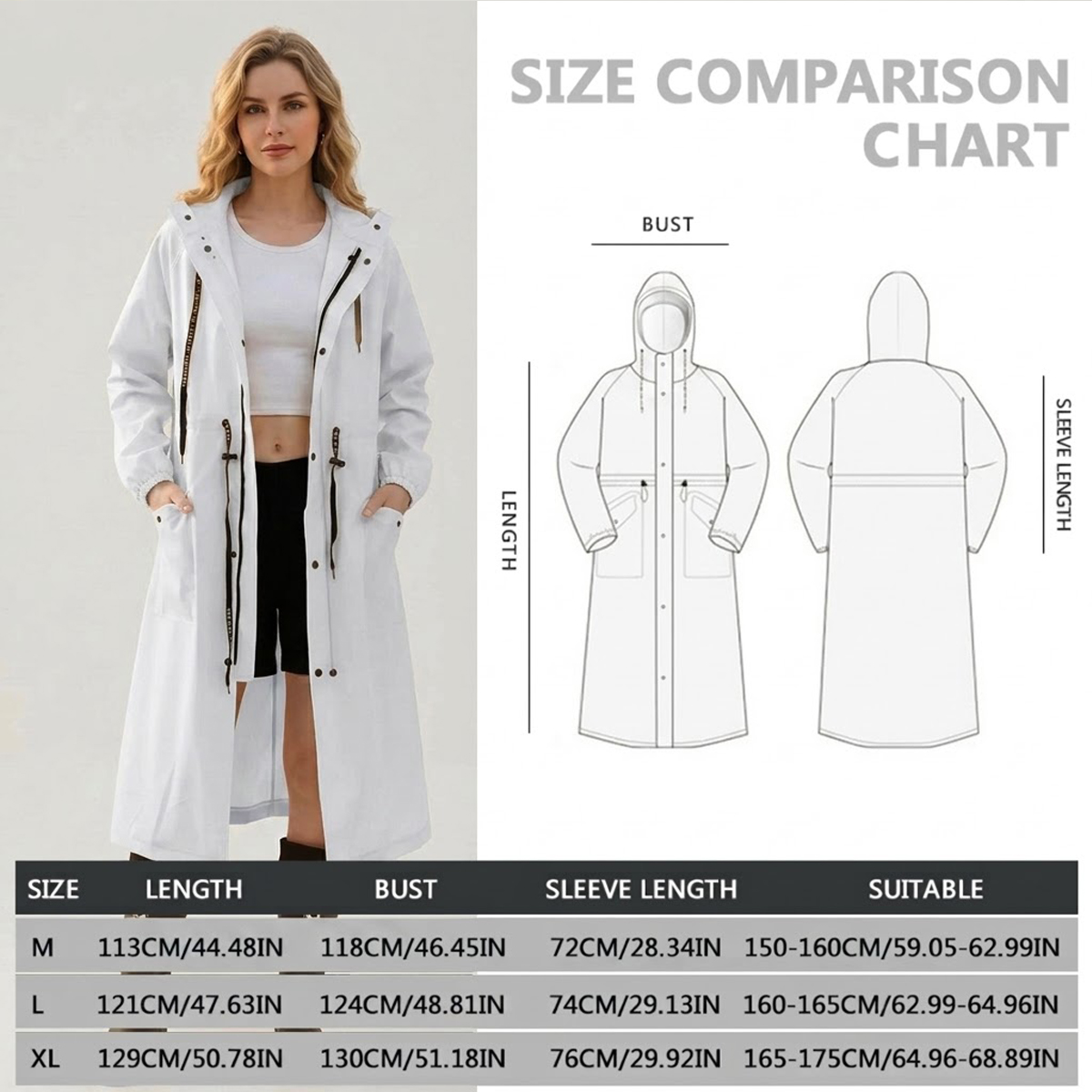 Women Long Waterproof Rain Jac - مراجعة Women'S Fashion Rain Jacket وسعره