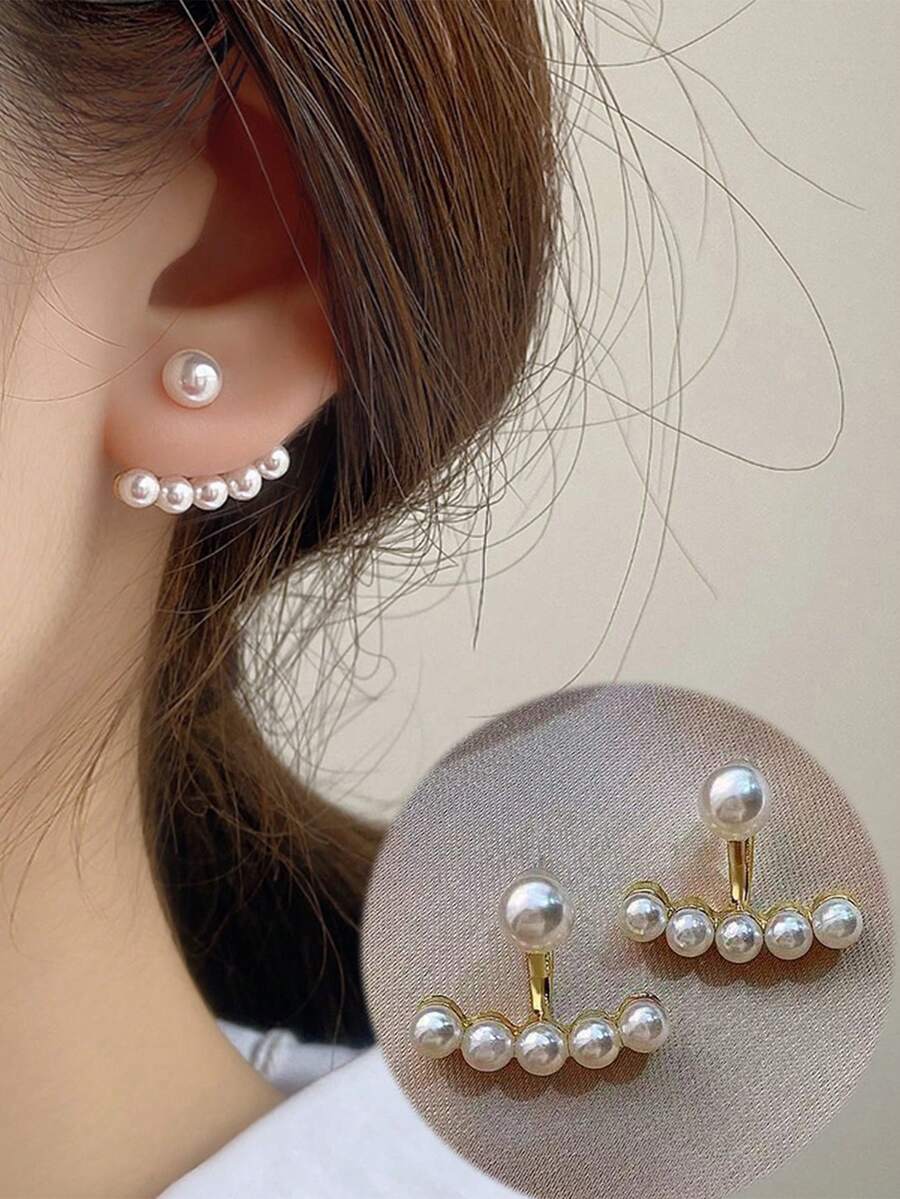 1pair Minimalist Heart Pearl S - مراجعة Women'S Fashion Earrings وسعره