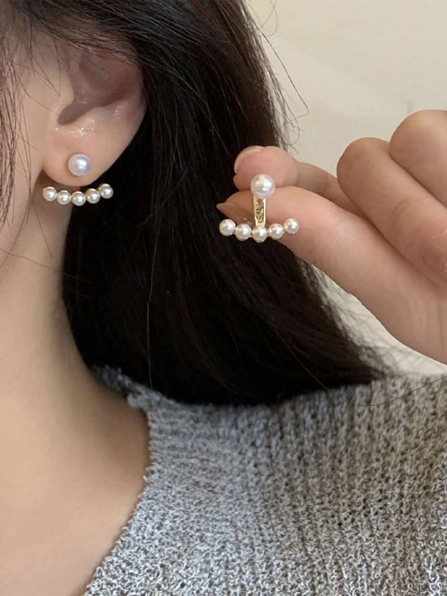 1pair Minimalist Heart Pearl S - مراجعة Women'S Fashion Earrings وسعره