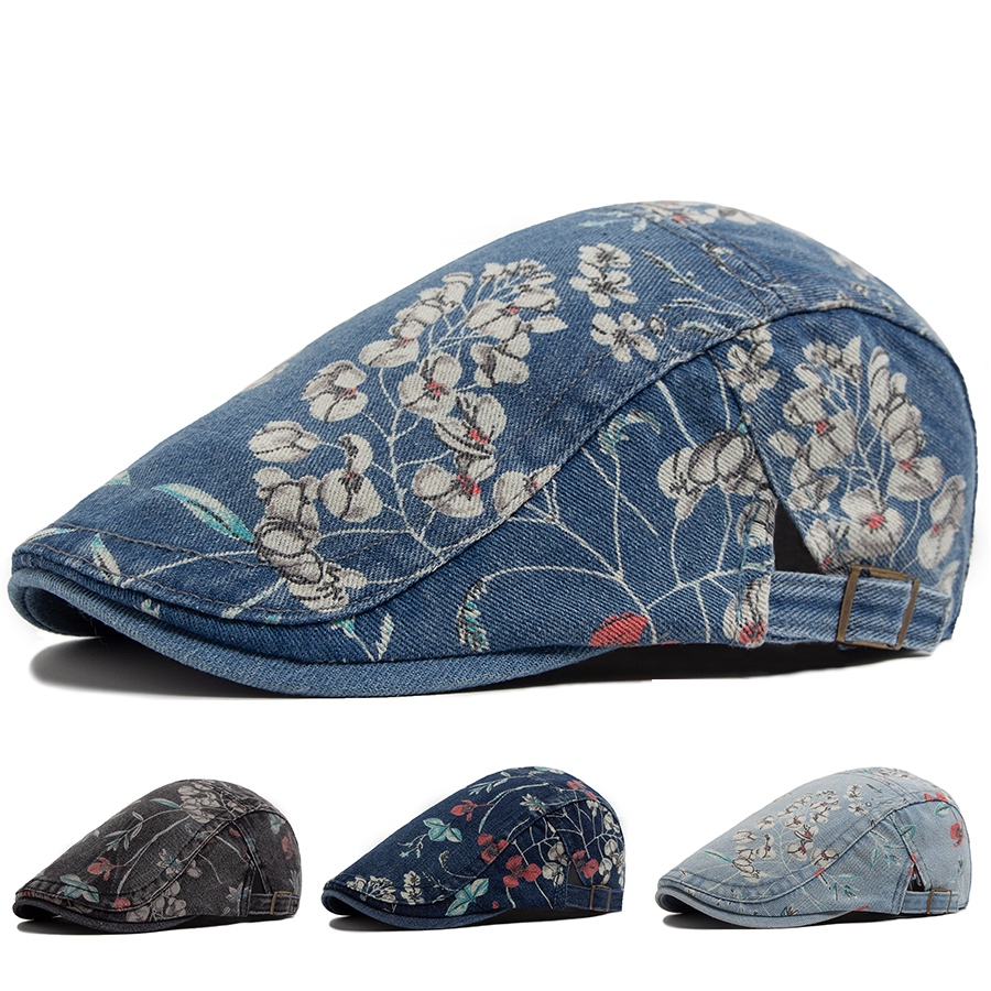 New Vintage Print Denim Beret  - مراجعة Women Fashion Nz وسعره