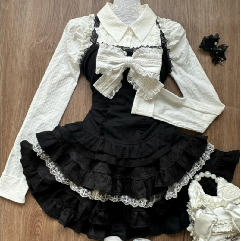 Y2k Aesthetic Lolita Style 3 P - مراجعة Women'S Y2K Fashion Aesthetic وسعره