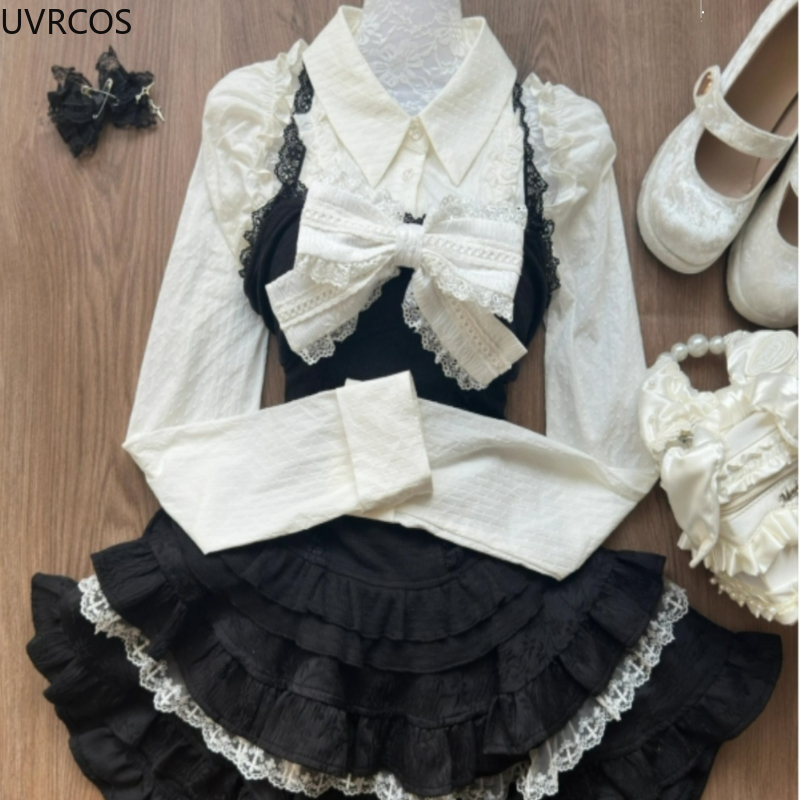 Y2k Aesthetic Lolita Style 3 P - مراجعة Women'S Y2K Fashion Aesthetic وسعره