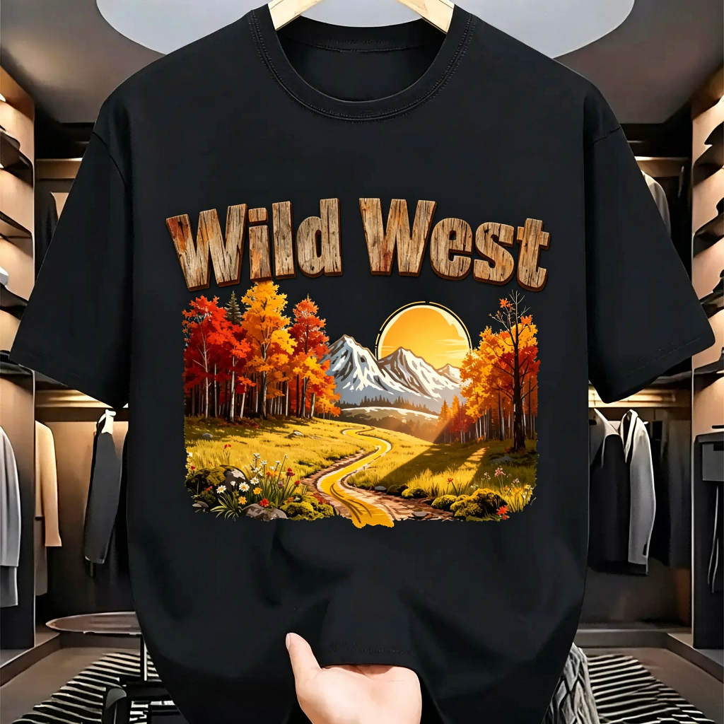 Black Cotton Crew Neck T-Shirt - مراجعة Women'S Fashion Wild West وسعره
