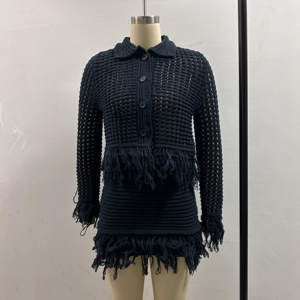 HH Female Vintage Knitted Soli - مراجعة Longline Cardigan Knit وسعره