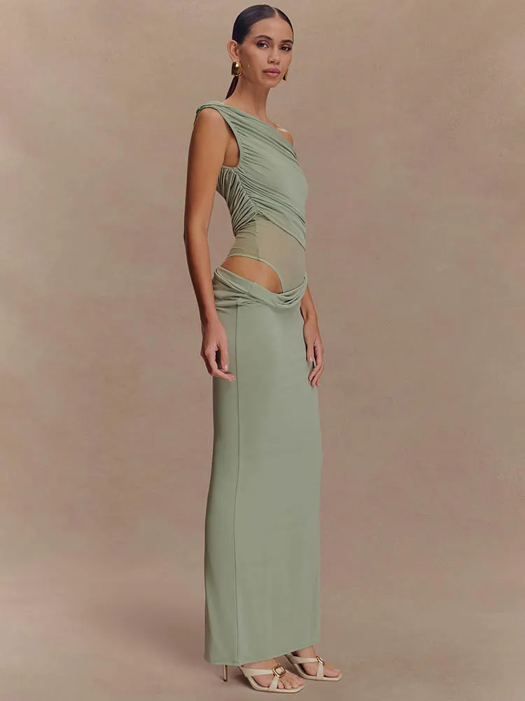 One Shoulder Slinky Sexy Maxi  - مراجعة Women'S Fashion In 1920 وسعره