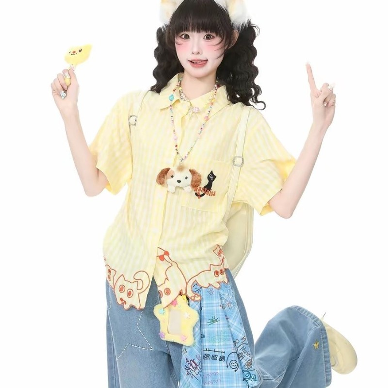 Kimutomo Shirts Women Embroide - مراجعة Women'S Y2K Fashion Aesthetic وسعره
