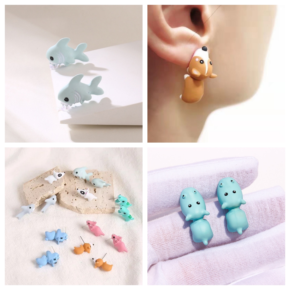 Cartoon Animal Resin Earrings  - مراجعة Women'S Fashion Earrings وسعره