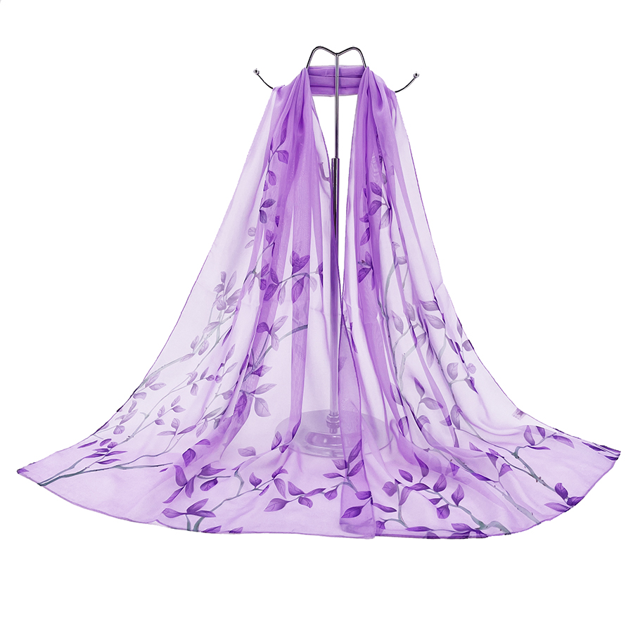 Leaf Print Silk-like Chiffon S - مراجعة Printed Wrap Skirt وسعره